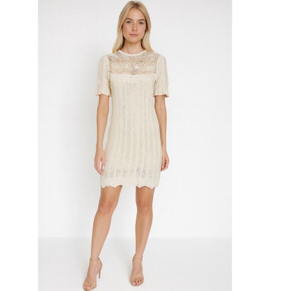 TWINSET Cotton Crochet Mini Dress Medium - Picture 1 of 14